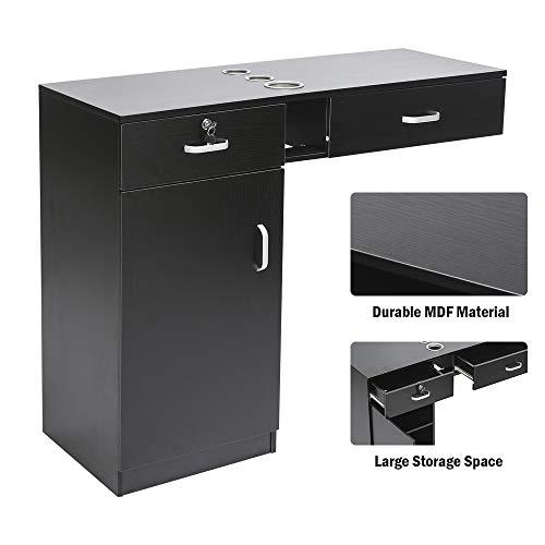 Henf Henf Locking Wall Mount Hair Styling Barber Station with 2 Drawers and 1 Cabinet 3 Hairdryer Stylist Equipment Salon Cabinet Holder Storage Beauty Salon Spa Equipment(Style-2)