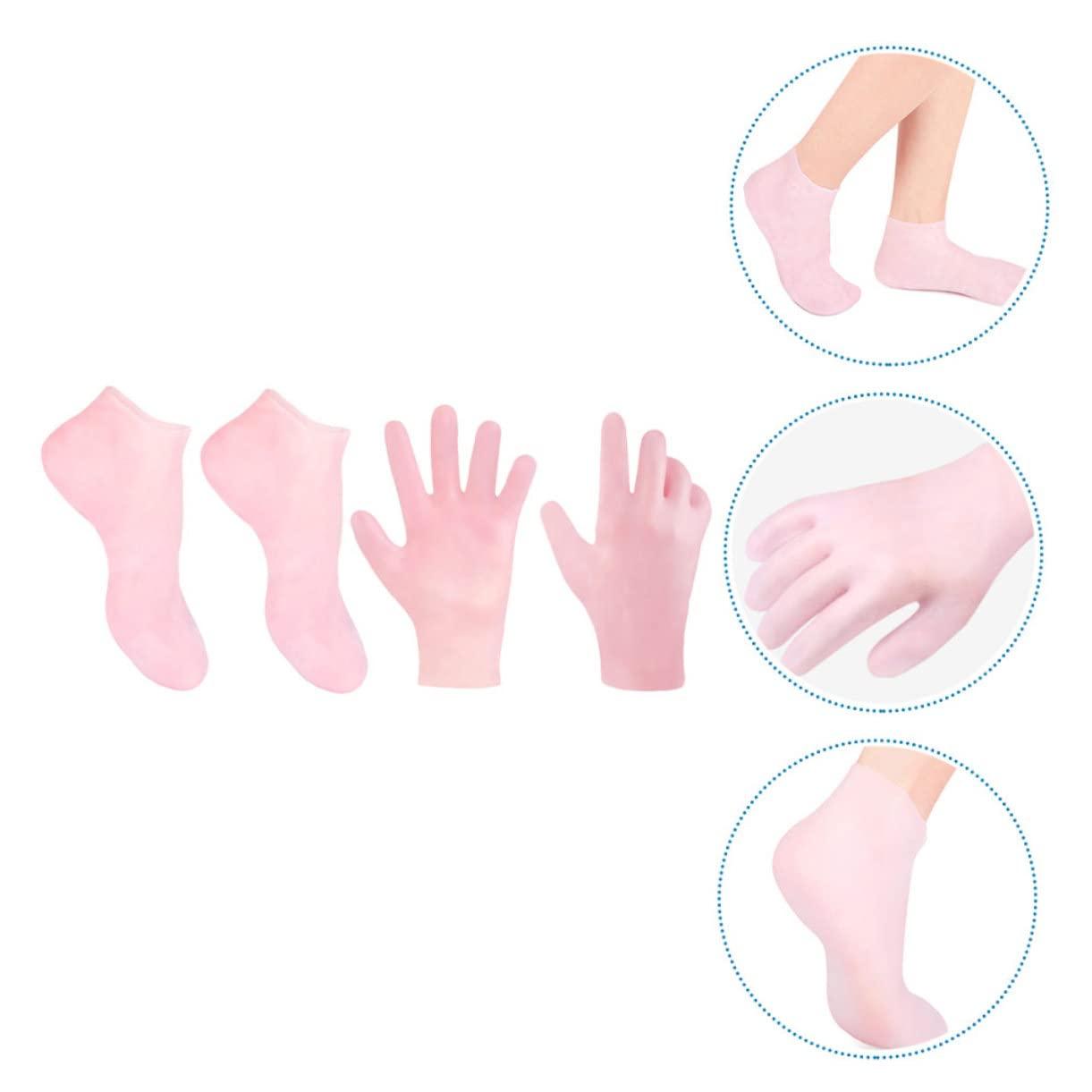 VINTORKY VINTORKY Foot Skin Remover Gloves 2 Pack Moisturizing Socks Gloves for Cracked Foot Care