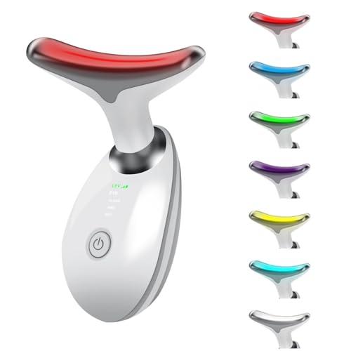 ayattecy Facial and Neck Device with Vibration, 7 Color Led Face and Neck Beauty Device for Home Use, Multifunctional Facial Skin Care Tools, Neck Face Lifting Device