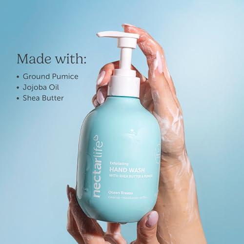 Nectar Bath Treats Nectar Life Exfoliating Hand Wash with Shea Butter & Pumice, Ocean Breeze Scent, Set of 3