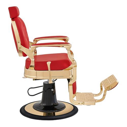 Dir Dir Vintage Barber Chair Heavy Duty Gold Frame Barbershop Chairs Princeton