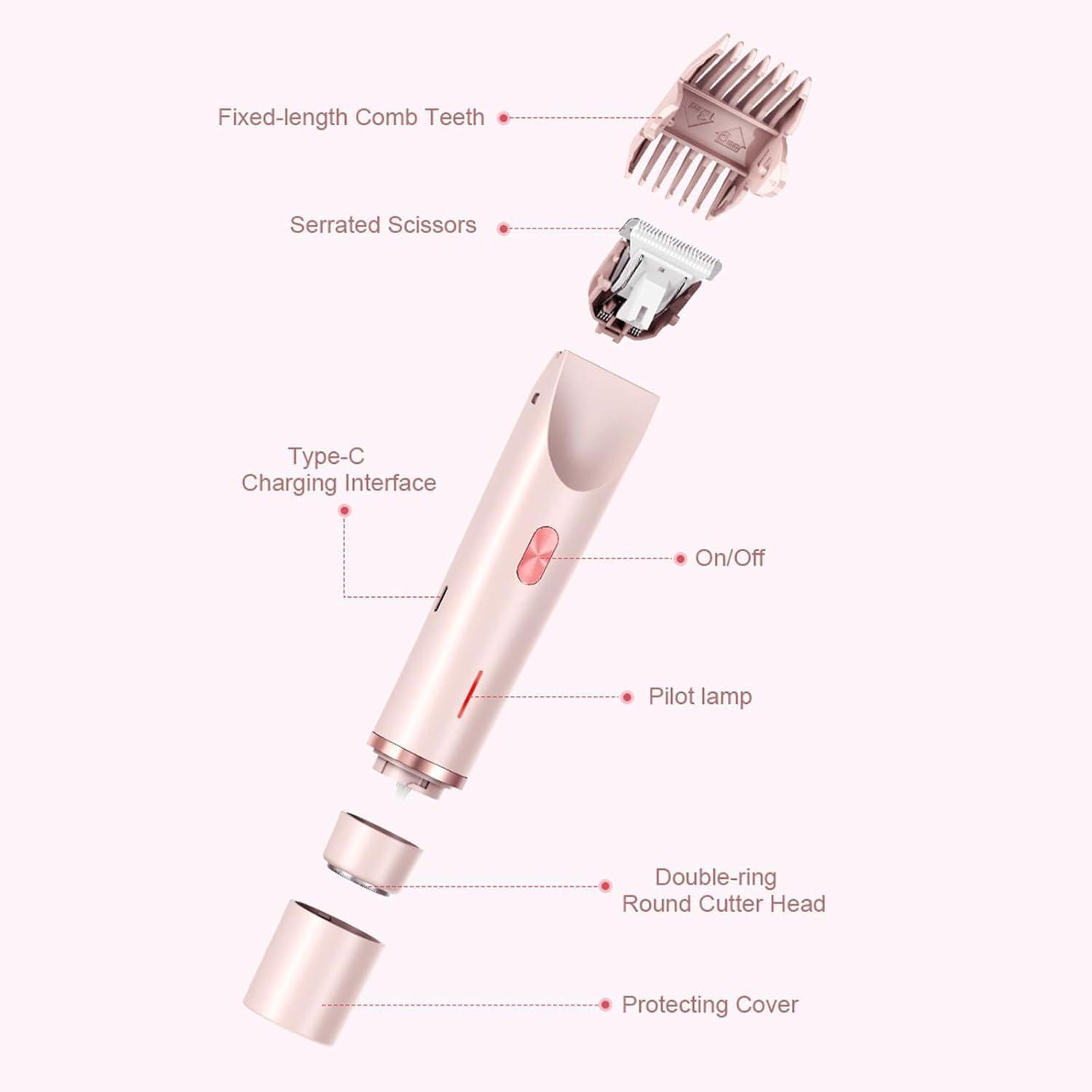 bokando Glow Aura Shaver, Glowshave Hair Remover, Glowshave - Electric Lady Razor, Waterproof Electric Bikini Trimmer for Women, Wet and Dry, for Leg Arm Underarm (2Pcs)