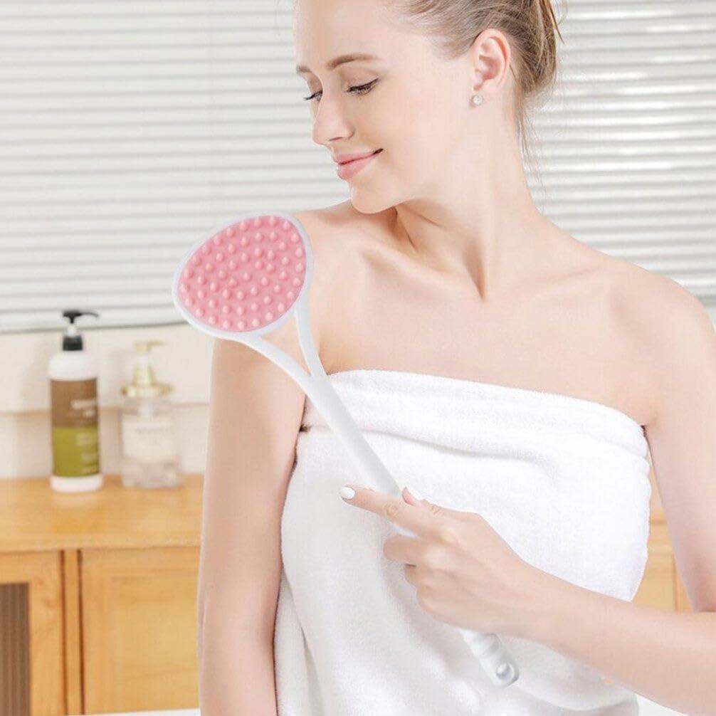 GLEAVI Bath Brush Bath Back Scrubber Shower Scrubber for Men Back Scrub Brush Silicone Loofah Body Scrub Brush Body Cleansers Back for Showering Plastic Massage Body Brush Miss