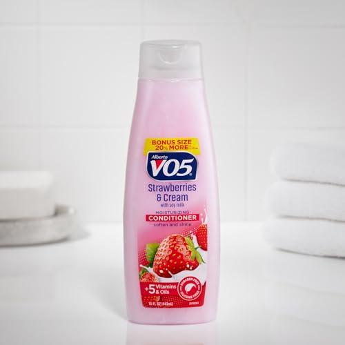 Alberto VO5 Alberto VO5 Moisture Milks Moisturizing Conditioner - Hair Conditioner with Soothing Soy Milk Protein - Strawberries and Cream Scent - 15 oz