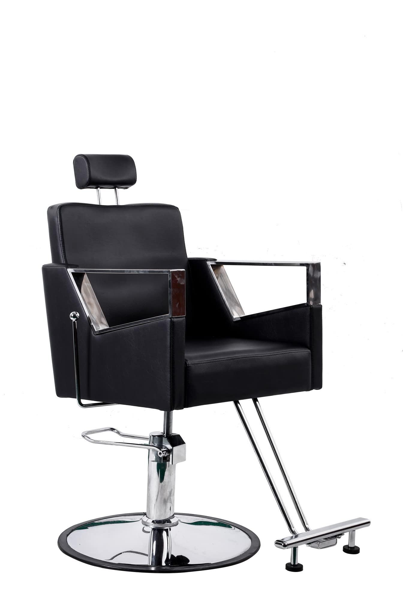 NinthAvenue Basics Salonsunny Black Round Base Heavy Duty Styling Barber Chairs Hydraulic Pump Reclining Spa Shampoo Chairs Cutting Salon Chairs