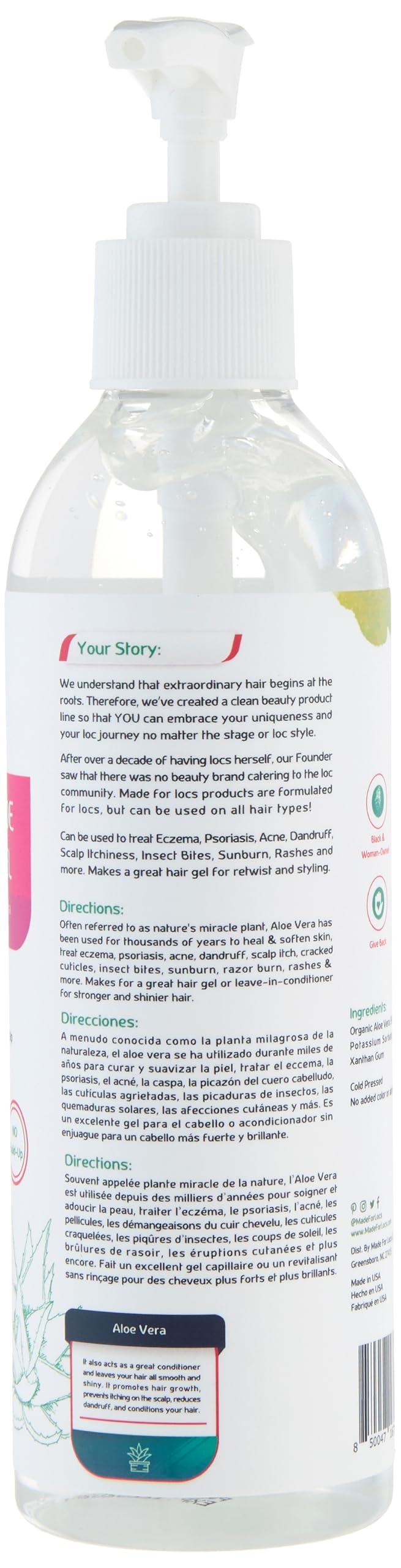 MFL MADE FOR LOCS Locs Vegan Aloe Vera Soothing & Styling Gel | 8 oz