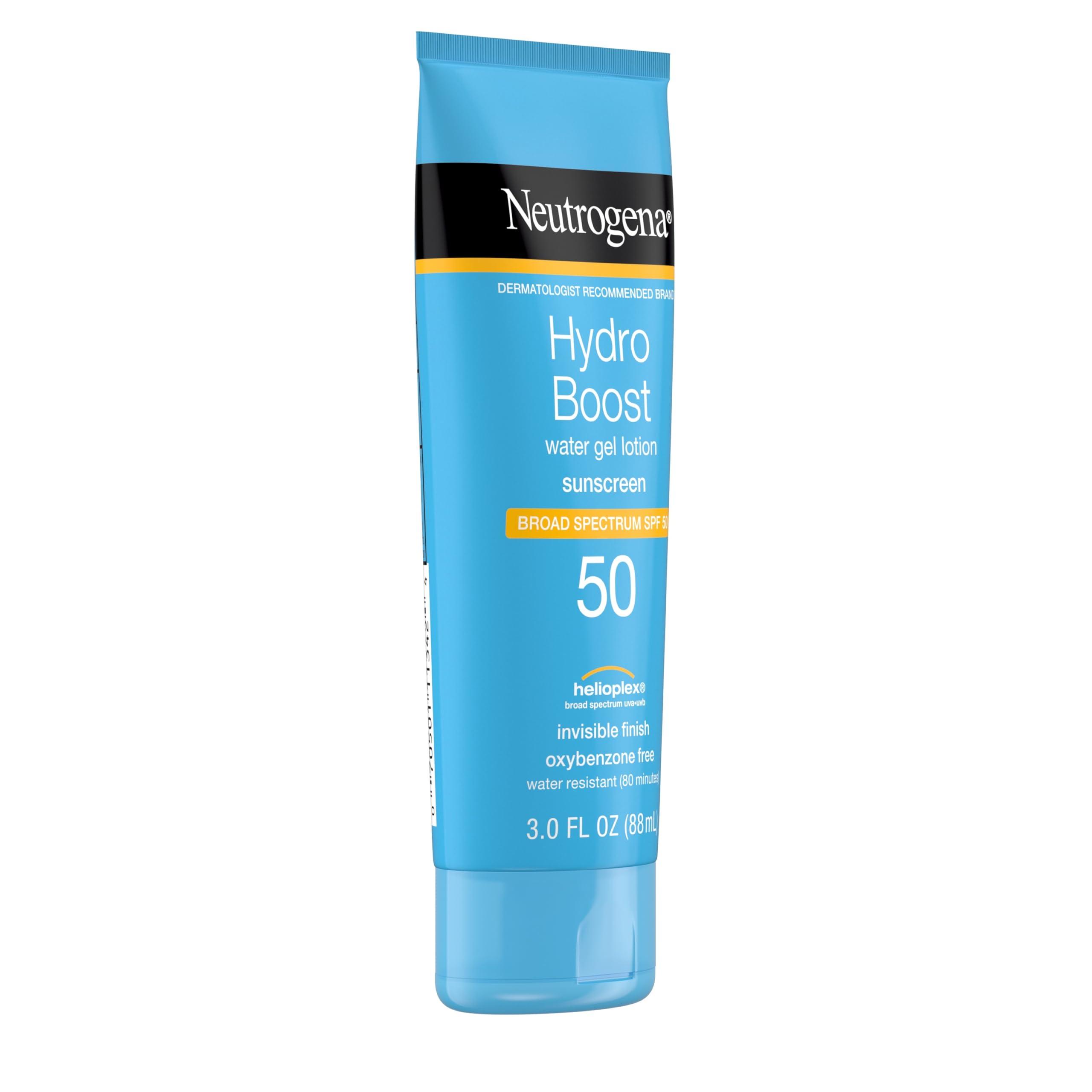 Neutrogena Neutrogena Hydro Boost Moisturizing Water Gel Sunscreen Lotion with Broad Spectrum SPF 50, Water-Resistant & Non-Greasy Hydrating Sunscreen Lotion, Oil-Free, 3 fl. oz, 3 Pack