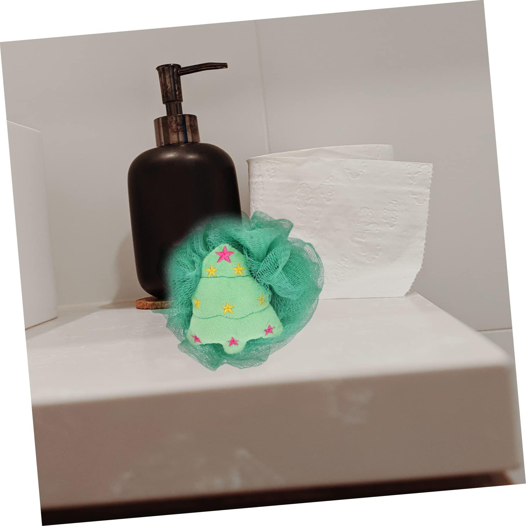 BELLIFFY BELLIFFY 2Pcs Christmas Bath Balls Bath Christmas Loofah Creative Santa Tree Gentle Bathing for Adults Skin Safe