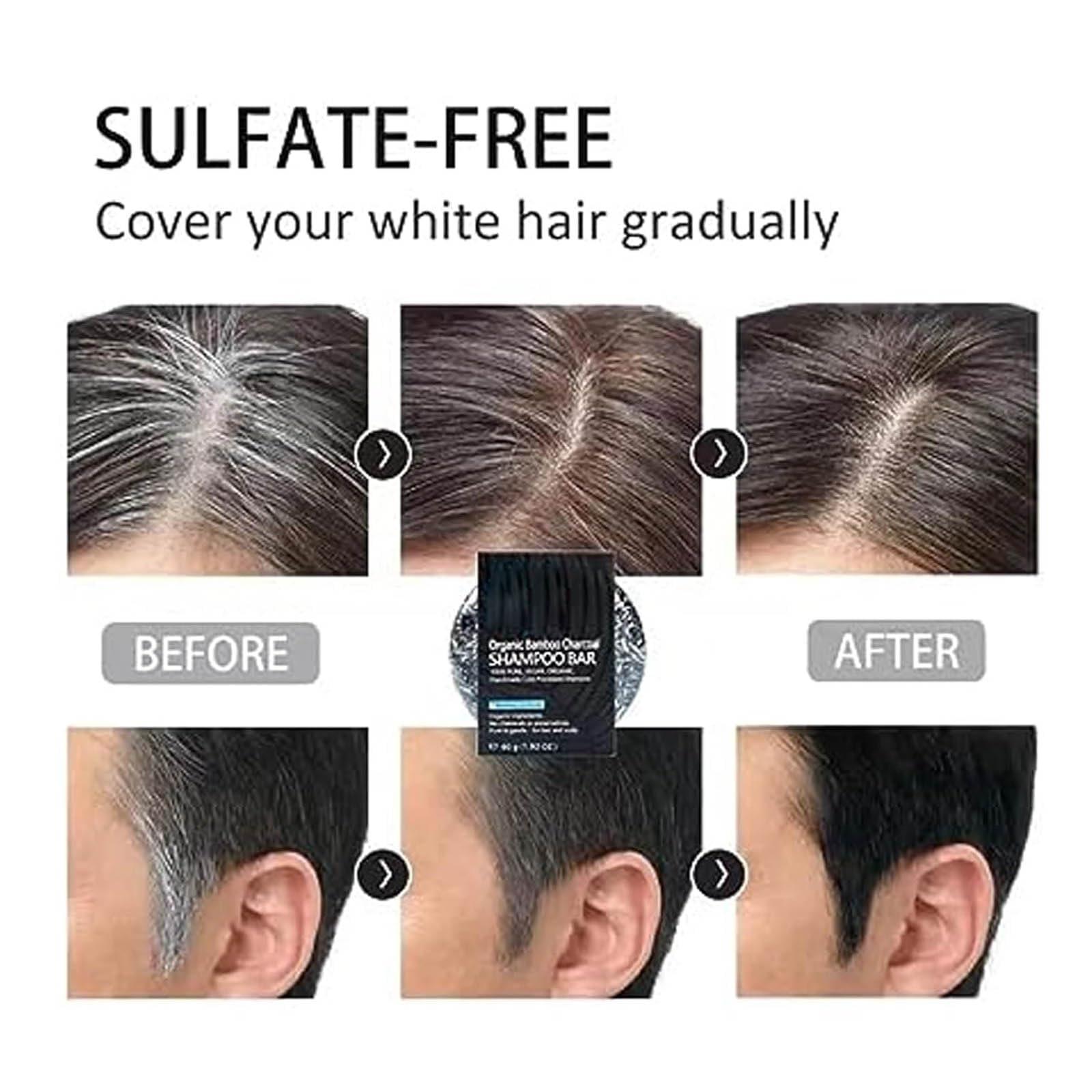 Maidlure Maidlure Hair Reverse Bar, Organic Bamboo Charcoal Shampoo Soap, Hair Darkening Shampoo Bar (2 pcs)