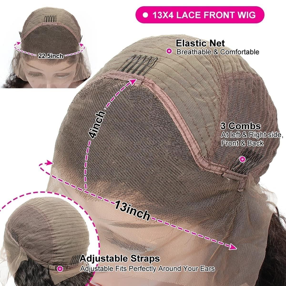 haha haha Chocolate Brown and Ginger Skunk Stripe Lace Front Wig Human Hair Ginger Orange Ombre Highlight Lace Front Wigs Pre Plucked Bleached Knots 13x4 Body Wave Frontal Wig 28 Inch 150% Density