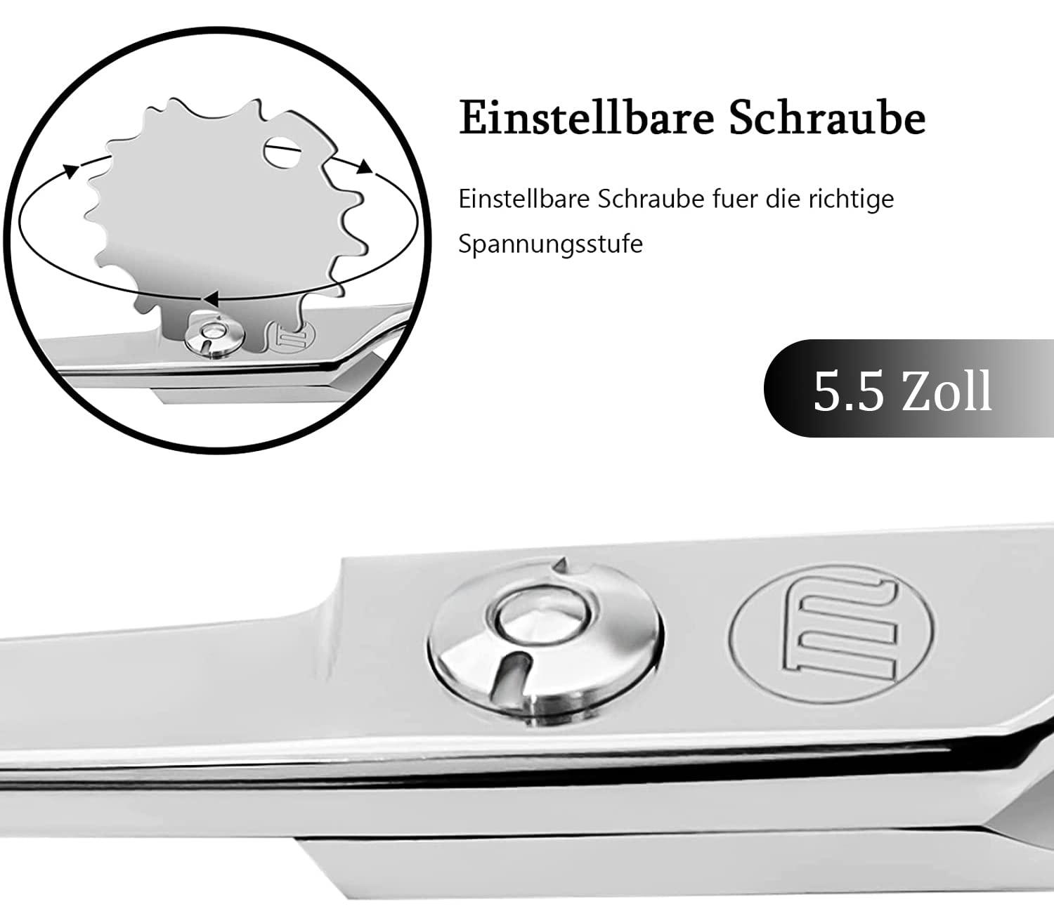 Moontay Moontay 5.5" Hair Cutting Shears with Large Finger Holes, Professional Barber Stylist Scissors, Salon Hair Cutting Scissors, 440C Japanese Stainless Steel, Silver