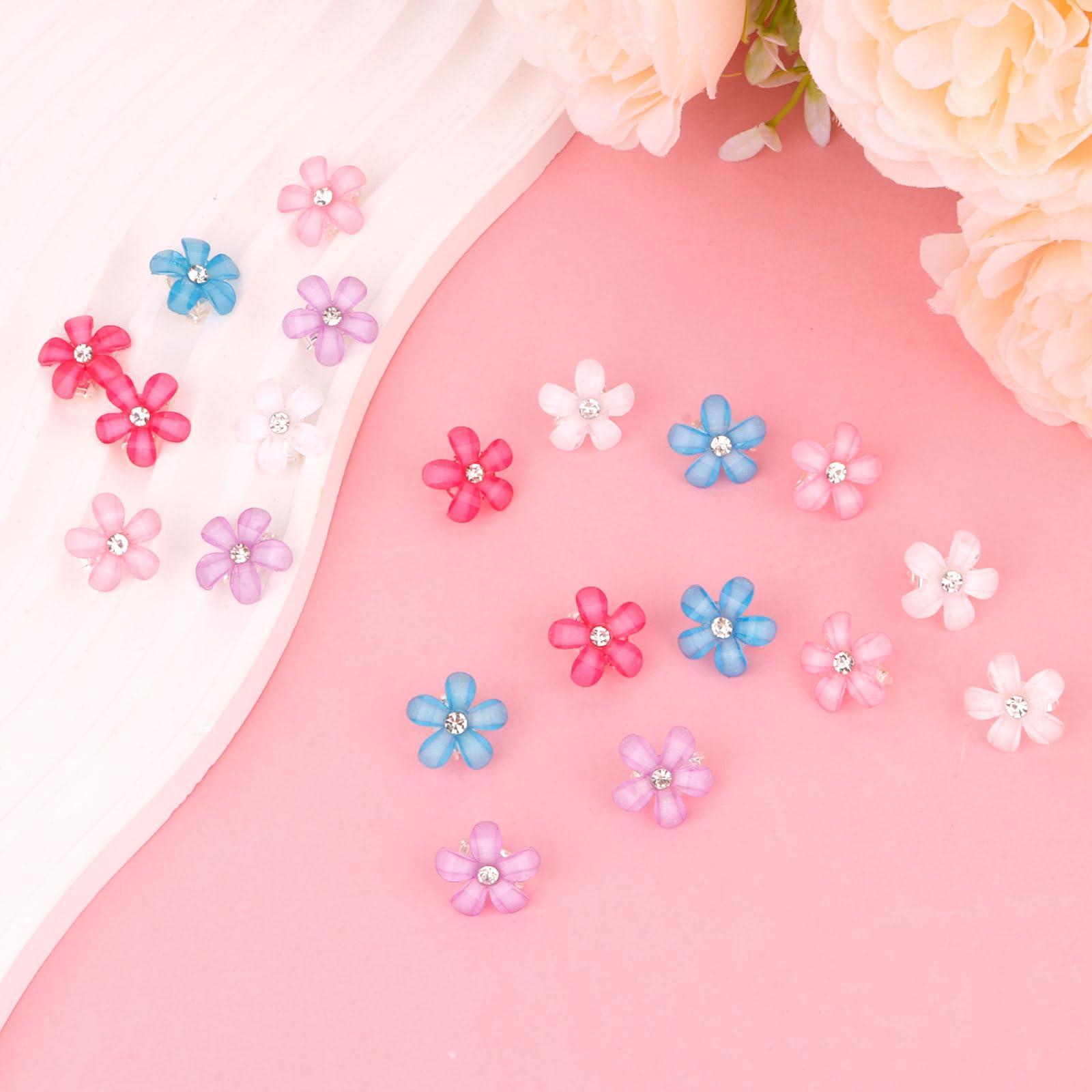 YISSION YISSION Colorful Rhinestone Hair Accessories - Mini Flower Hair Clips, Pins & Barrettes for Wedding, Bridal, Girls & Women