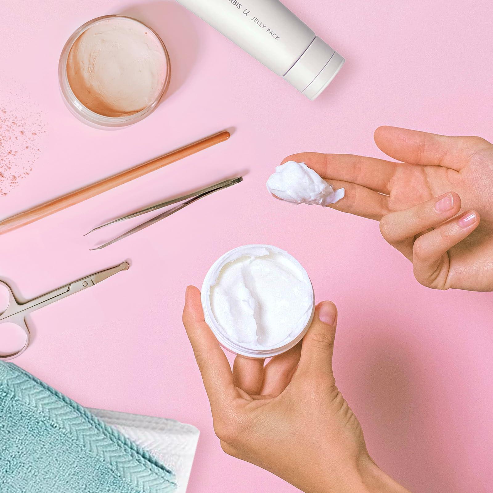 Elumeiro 16 Pcs 2 OZ Clear Plastic Jars with White Lids, Empty Leakproof Travel Size Cosmetic Container Round Cream Jar Refillable with Stickers for Scrubs, Lotion, Powder, ointment, Makeup, Food Storage