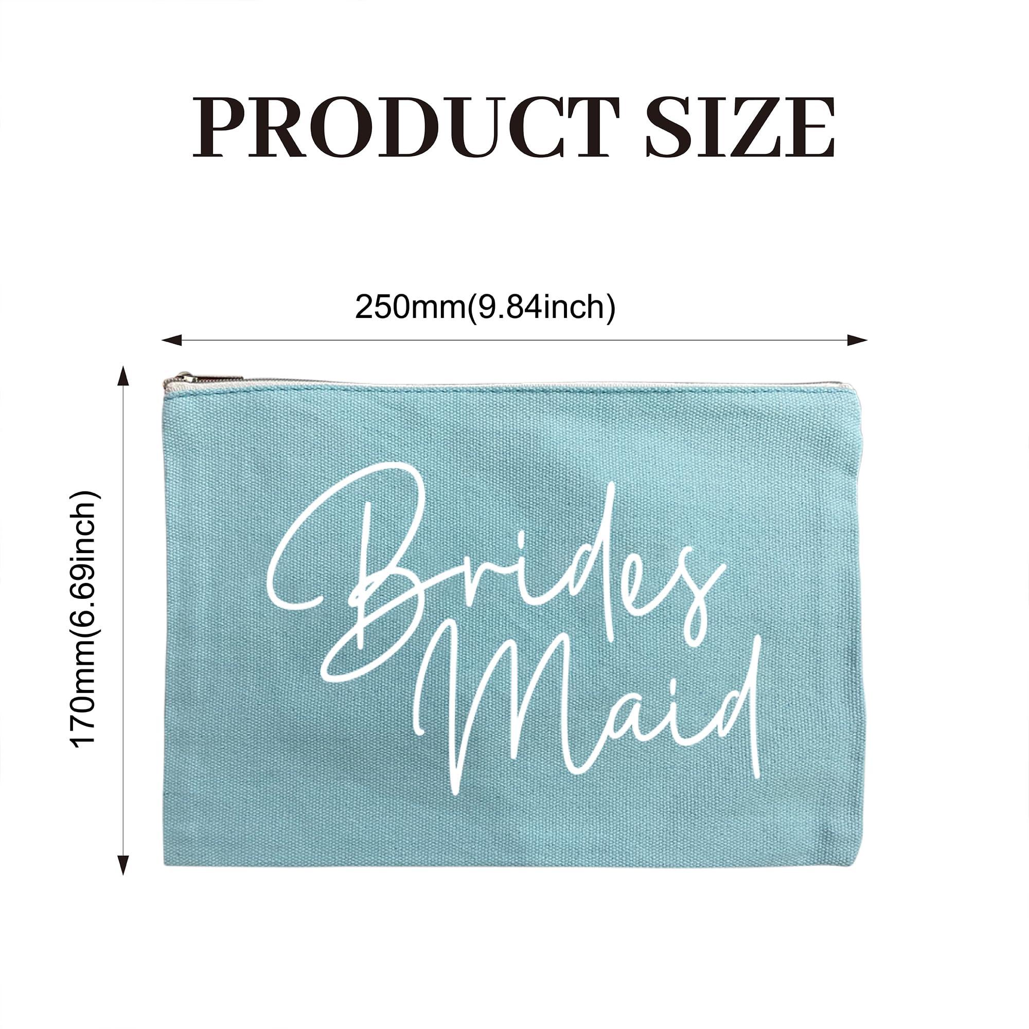 LADY&HOME LADY&HOME 6 Pcs Bridesmaid Makeup Bag Wedding Party Cosmetic Bag Bridesmaid Proposal Gifts for Bridal Shower,Wedding,Bachelorette (Turquoise Bridesmaid)