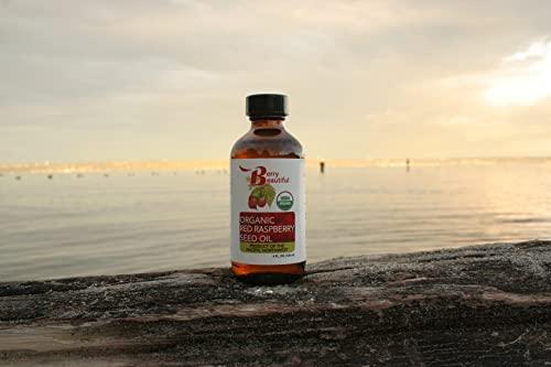 Berry Beautiful Certified Organic Red Raspberry Seed Oil - Cold Pressed by Berry Beautiful from Organically grown Raspberries - 100% Pure & Unrefined (4 fl oz)
