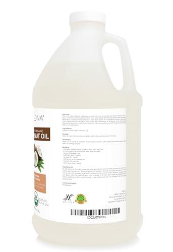Velona Velona USDA Certified Organic Coconut Oil Extra Virgin - 1 Gallon / 128 Fl Oz | Food and Cosmetic Grade | in jar | Extra Virgin, Cold-Pressed