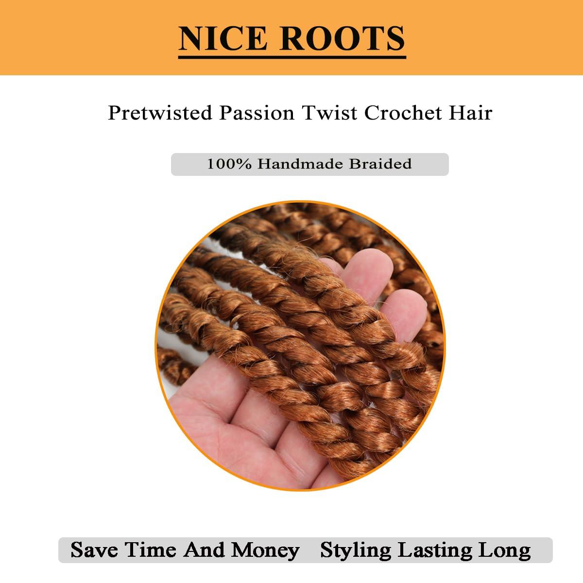 Flagship Passion Twist Hair 30 Inch 1B/30/613 Ombre Long Pre-twisted Passion Twists Pre-looped Crochet Hair for Black Women