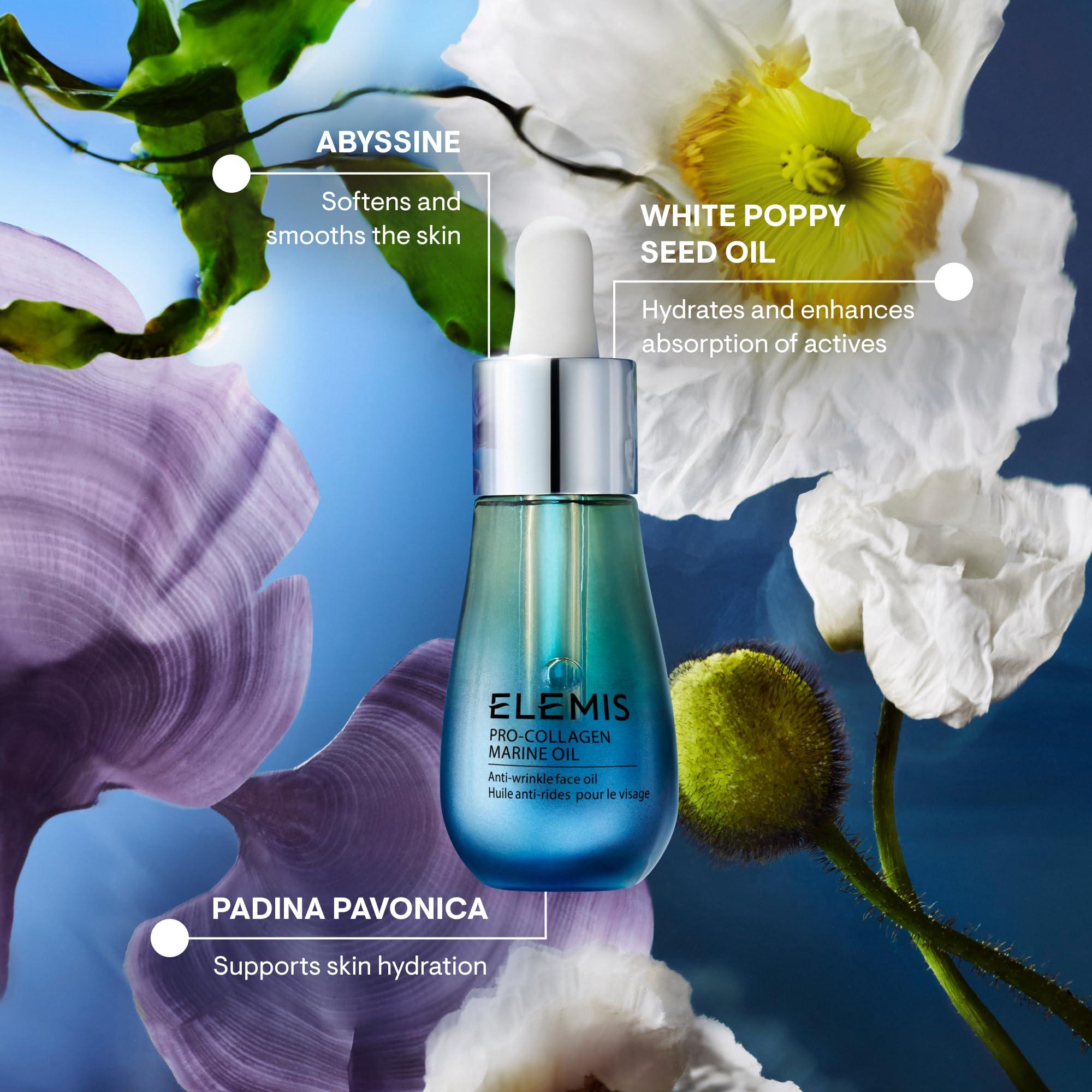 ELEMIS ELEMIS Pro-Collagen Marine Oil, 15ml Ultra-Lightweight Anti-Wrinkle Daily Face Oil Moisturizer, Deeply Moisturize, Nourish & Hydrate for Youthful Look, Fine Lines and Wrinkles Treatment