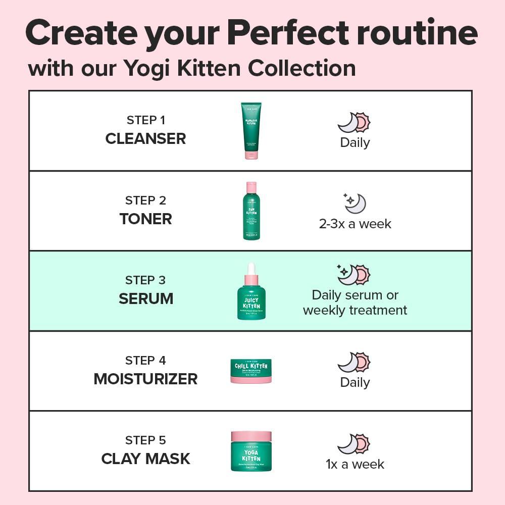 I DEW CARE I DEW CARE Korean Heartleaf Serum for blemish prone skin- Juicy Kitten | Green Juice for Face, Glass Skin with Niacinamide, Kale, Moringa Seed, Willow Bark Extract, Easter Basket Stuffers, 1.01 FL Oz