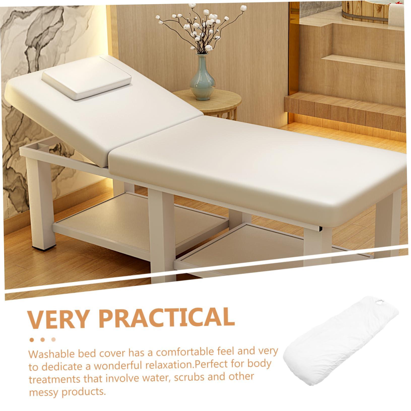 Outanaya Outanaya Massage Bed Cover Face Hole 70x190cm White Breathable Sturdy for Salon Home