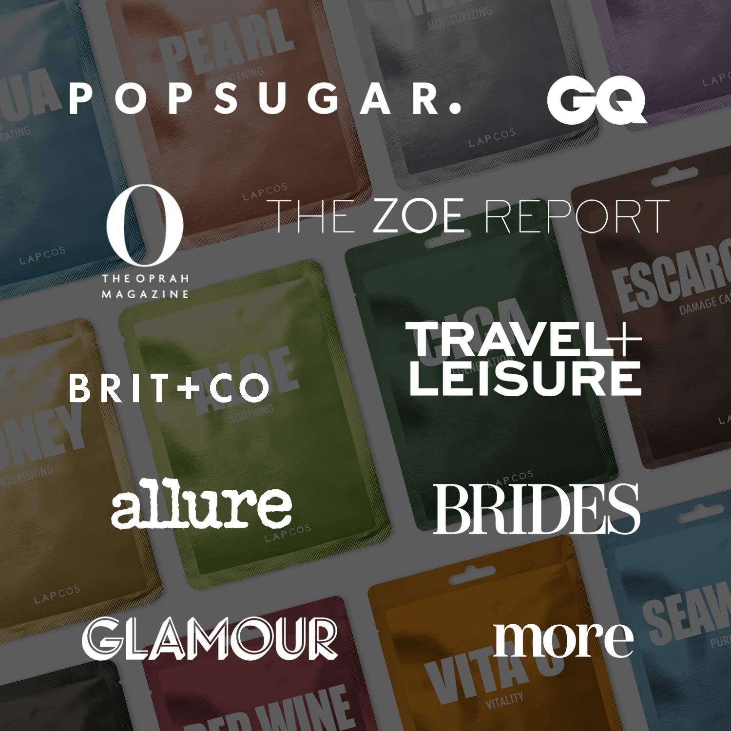 LAPCOS LAPCOS Collagen Sheet Mask, Firming Daily Face Mask with Collagen Peptides for Anti-Aging, Helps to Minimize Wrinkles, Restores Skin Elasticity & Firmness, Hydrating, Korean Beauty, 5-Pack