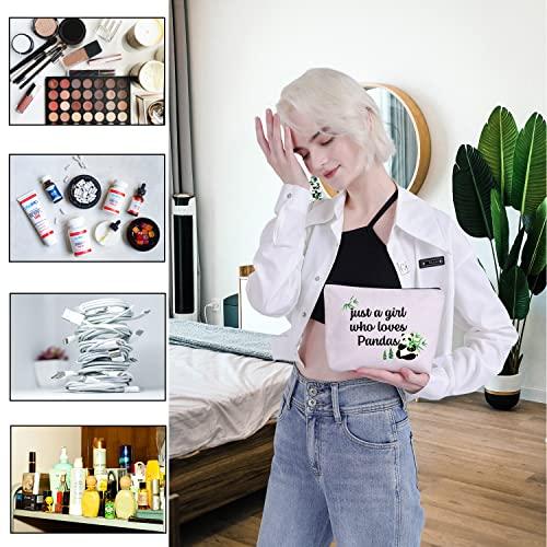 MBMSO MBMSO Panda Makeup Bag just a Girl who Loves Pandas Panda Lover Gifts Panda Gifts for Girls (Just a girl who loves Pandas)
