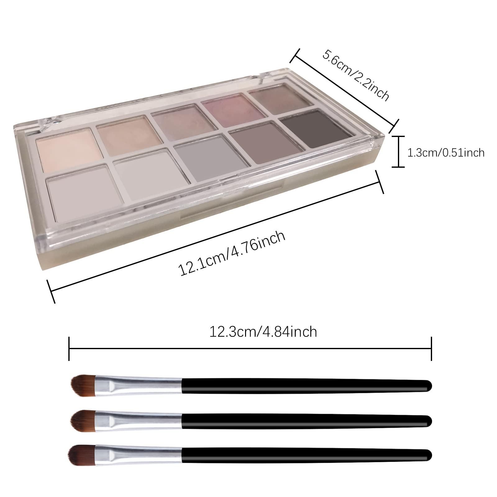 KYDA KYDA 10 Colors Grey Matte Eyeshadow Palette, Grey Brown Matte Eyeshadow, High Pigmented Nude Brown Eyeshadow Colors, Neutral Taupe Eyeshadow Palette, Smokey Grey Eye Shadow, Cool Tone Eyes Makeup