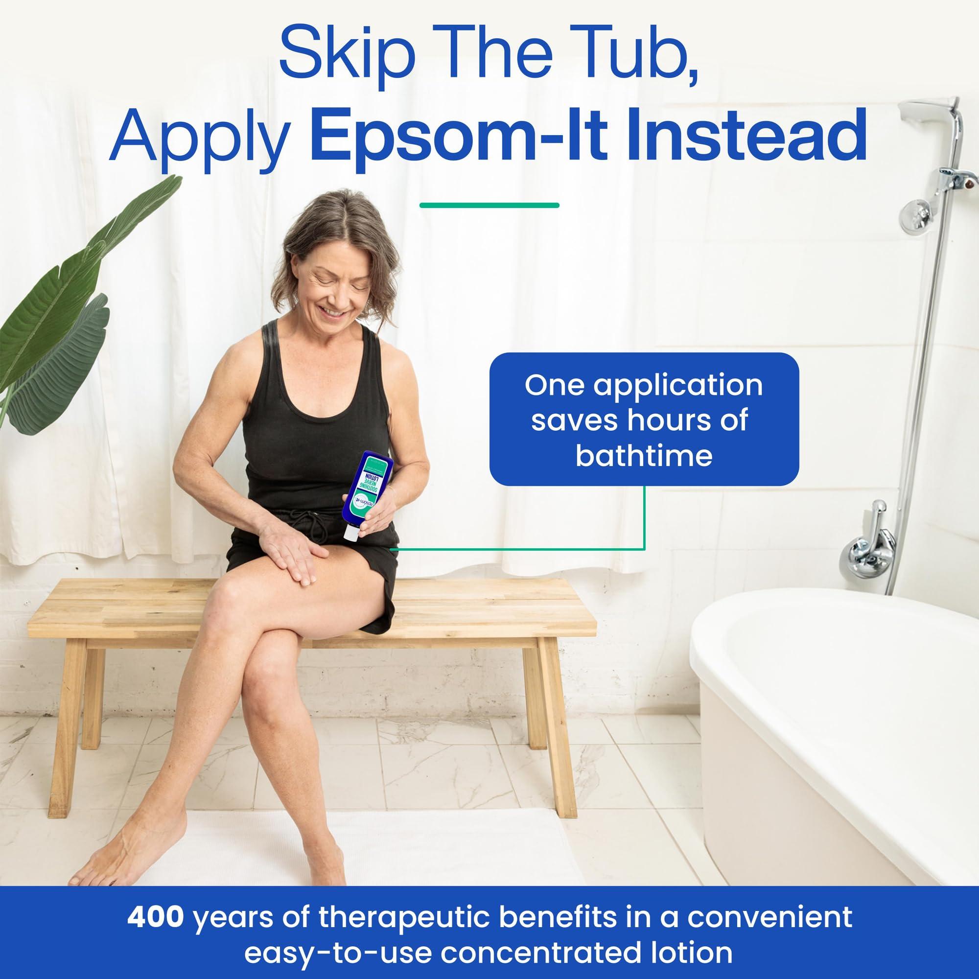 EPSOM-IT EPSOM-IT Soothing Nerve Lotion - Epsom Salt Magnesium Lotion, Topical Magnesium Cream with Capsaicin & Arnica for Muscle Discomfort, Restless Legs and Better Sleep, 8.0 oz., 4-Pack