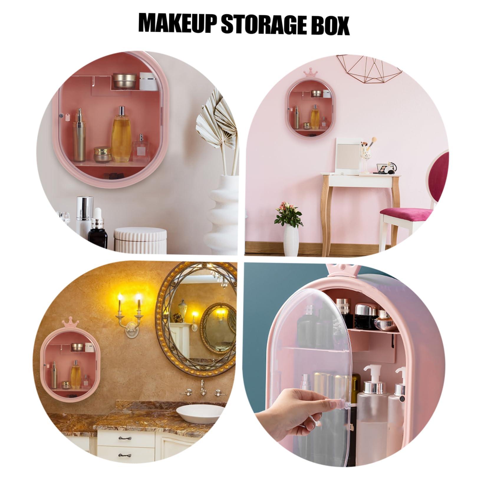 HONMEET HONMEET Space-Saving Wall Mount Makeup Organizer Rust-Proof Plastic Bathroom Cosmetic Storage