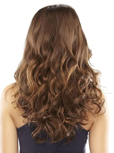 easiHair 16" EasiXtend Professional Extensions Color 8 Cocoa - Easihair Hairpieces Human Hair 8 Pieces Clip In Heat Friendly Womens Long Natural Blend No Tangling Bundle MaxWigs Hairloss Booklet