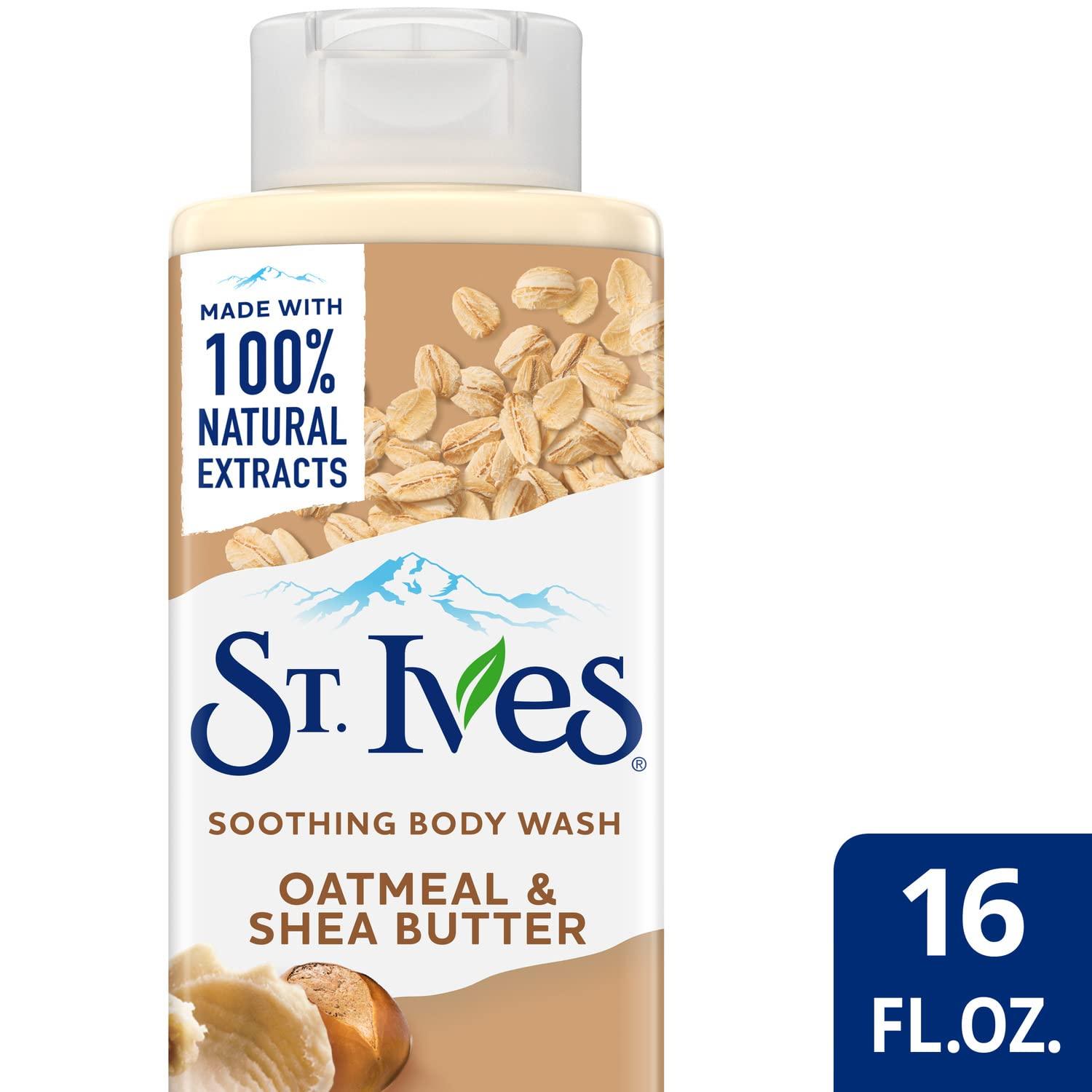 St. Ives St. Ives Body Wash - Soothing Moisturizing Cleanser with Oatmeal & Shea Butter, Natural Body Wash for Sensitive Skin Made with Plant-Based Cleansers and 100% Natural Extracts, 16 Oz Ea (Pack of 2)