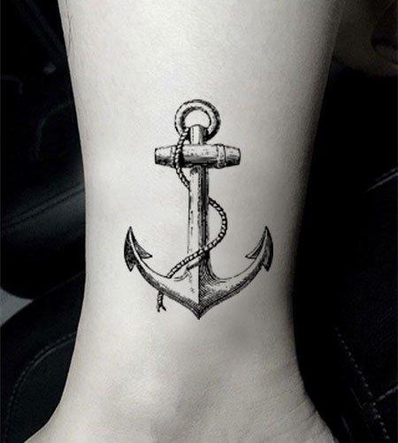 SanerLian SanerLian Anchor Ship Temporary Tattoo Sticker Waterproof Fake Tatoo Men Women Adult Boys Teens Body Art 10.5X6cm Set of 12 (SF032)