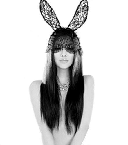 JJ-GOGO JJ-GOGO Sexy Lace Party Ears Rabbit Hairband Ears Lace Mask Veil