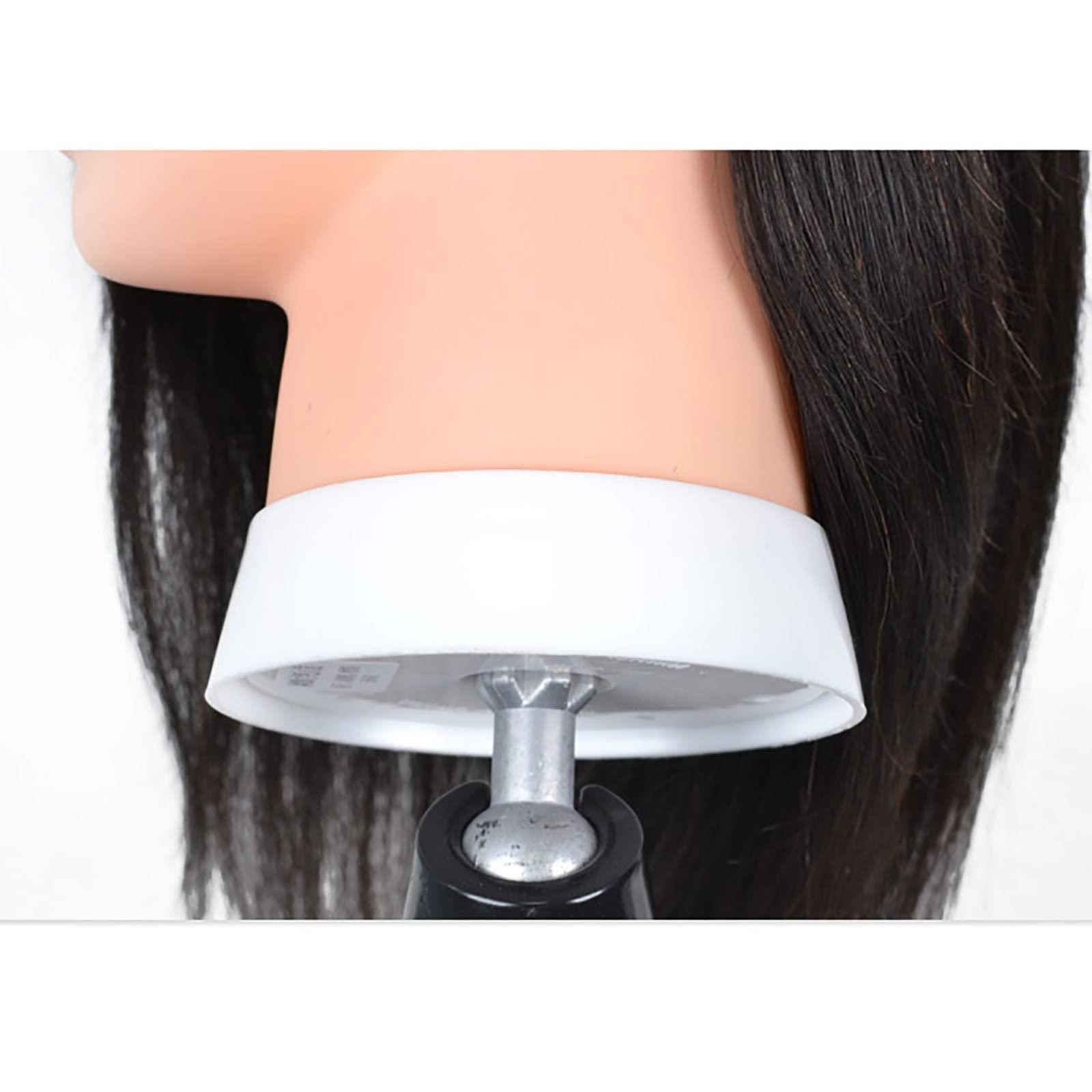 Generic 65cm 80% Human Hair Training Head Cosmetology Hairdressing Mannequin Manikin Doll Head with Adjustable Tripod Stand B