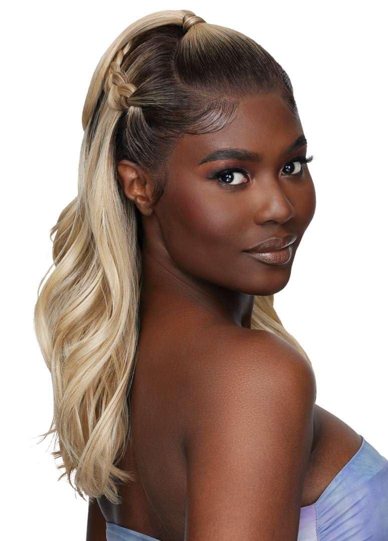 Outre Outre Airtied 100% Fully Hand-Tied Wig - Human Hair Blend - Loose Body Wave 18\" (DR4/CALIFORNIA BLONDE)