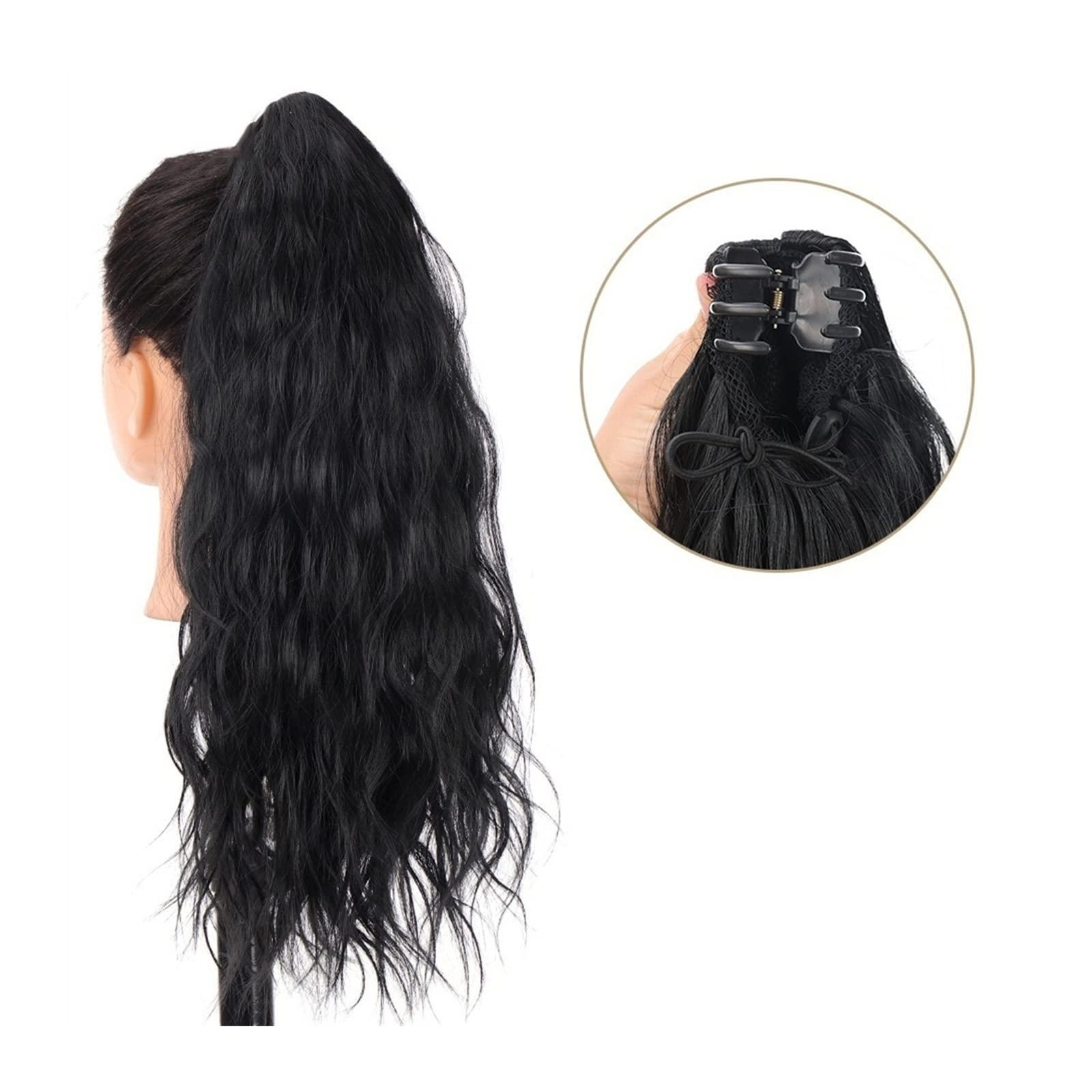 NASTYA NASTYA Messy Bun Hair Piece for Women Synthetic Long Curly Ponytail Bun Ladies Wig 20 Inch Curly Claw Clip Fluffy Ponytail Extended Heat Resistant Fiber Wig Hair Extensions Hair Scrunchies(01)