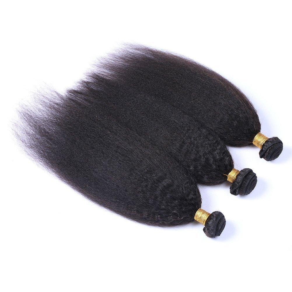 Tony beauty hair Tony Beauty Hair 7A Yaki Straight Human Hair Weave 3Pcs Lot Italian Coarse Hair 100G/Set 100% Brazilian Virgin Hair Extensions(14" 16" 18")