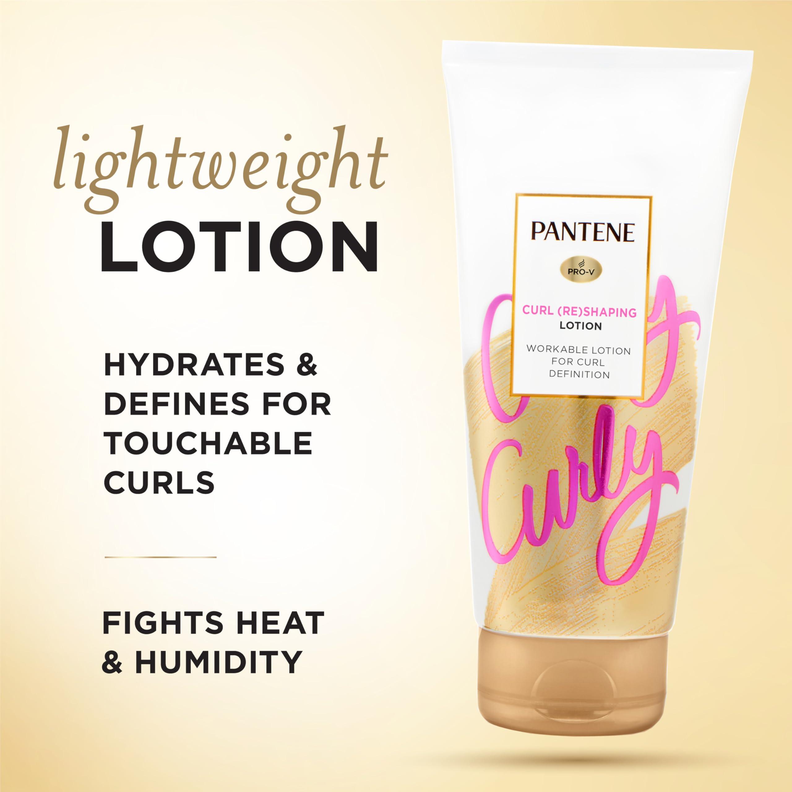 Pantene Pantene Pro-V Curl Cream Hair Lotion, Moisturizing Curl Defining Cream, Anti Frizz for Wavy or Curly Hair, with Vitamin B5, Pack of 3, 18 oz Total