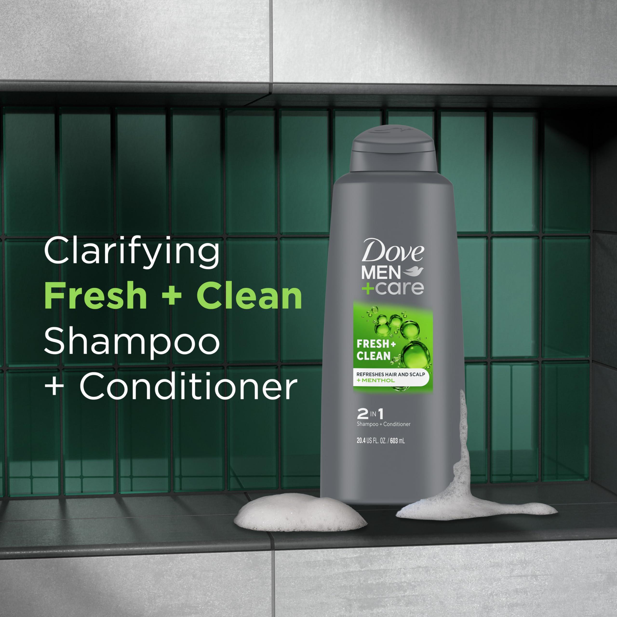 DOVE MEN + CARE DOVE MEN + CARE Fortifying 2-in-1 Shampoo and Conditioner Fresh and Clean with Caffeine For Everyday Care Helps Strengthen and Nourish Hair 20.4 oz