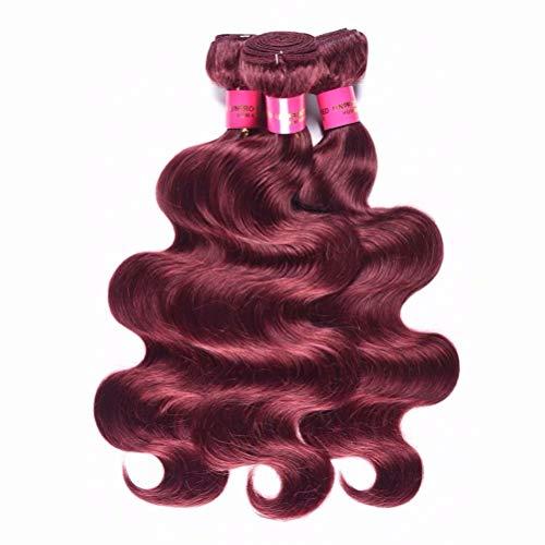 Feel me FEEL ME Hair 3 Bundles(12 14 16) Body Wave Brazilian Hair Bundles 8A Mink Brazilian Body Wave Human Hair Weave Bundles Unprocessed Virgin Hair Weft Extensions 99j Red Burgundy Hair Deals