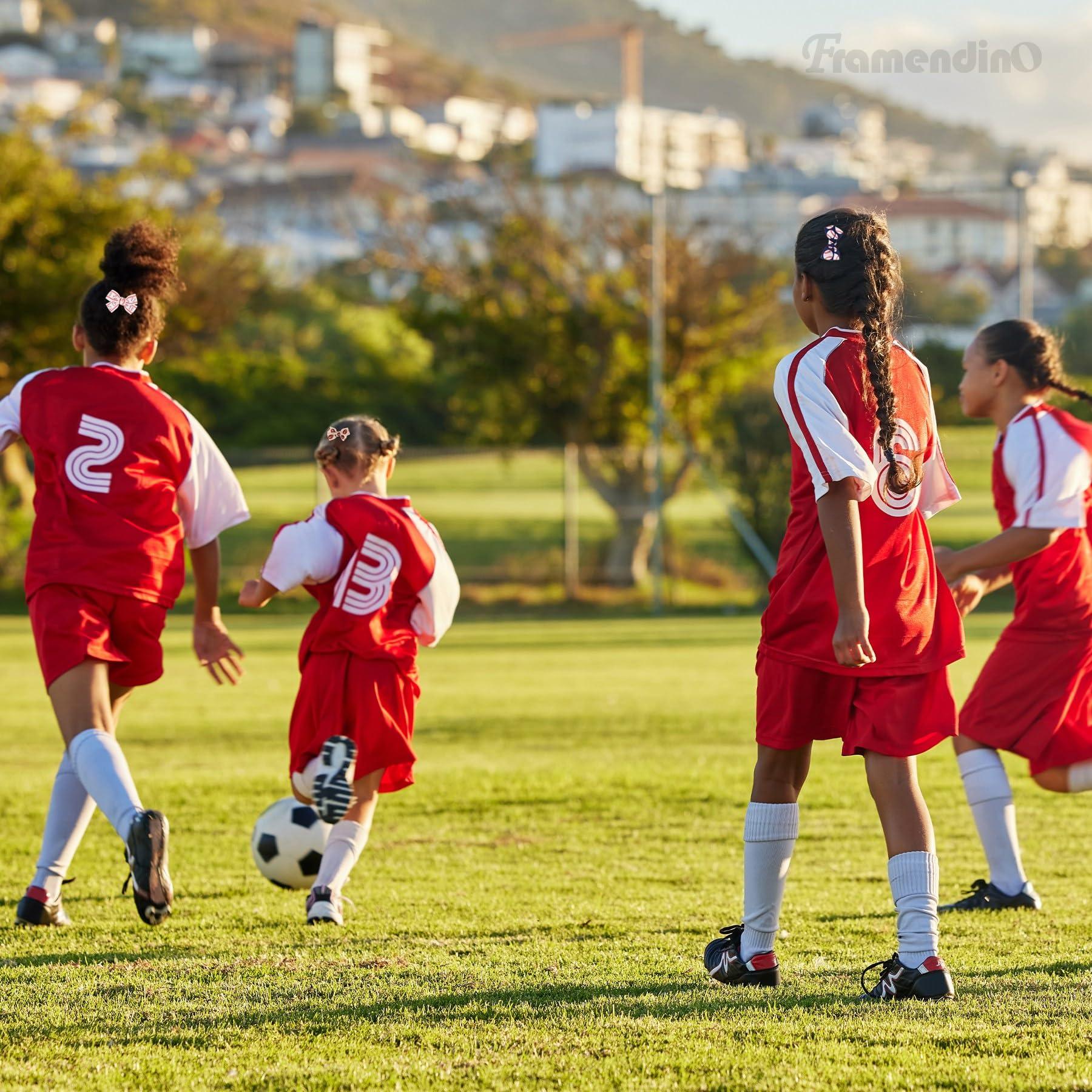Framendino Framendino, 6 Pack Softball Baseball Hair Bow Clip Ribbon for Women Teens