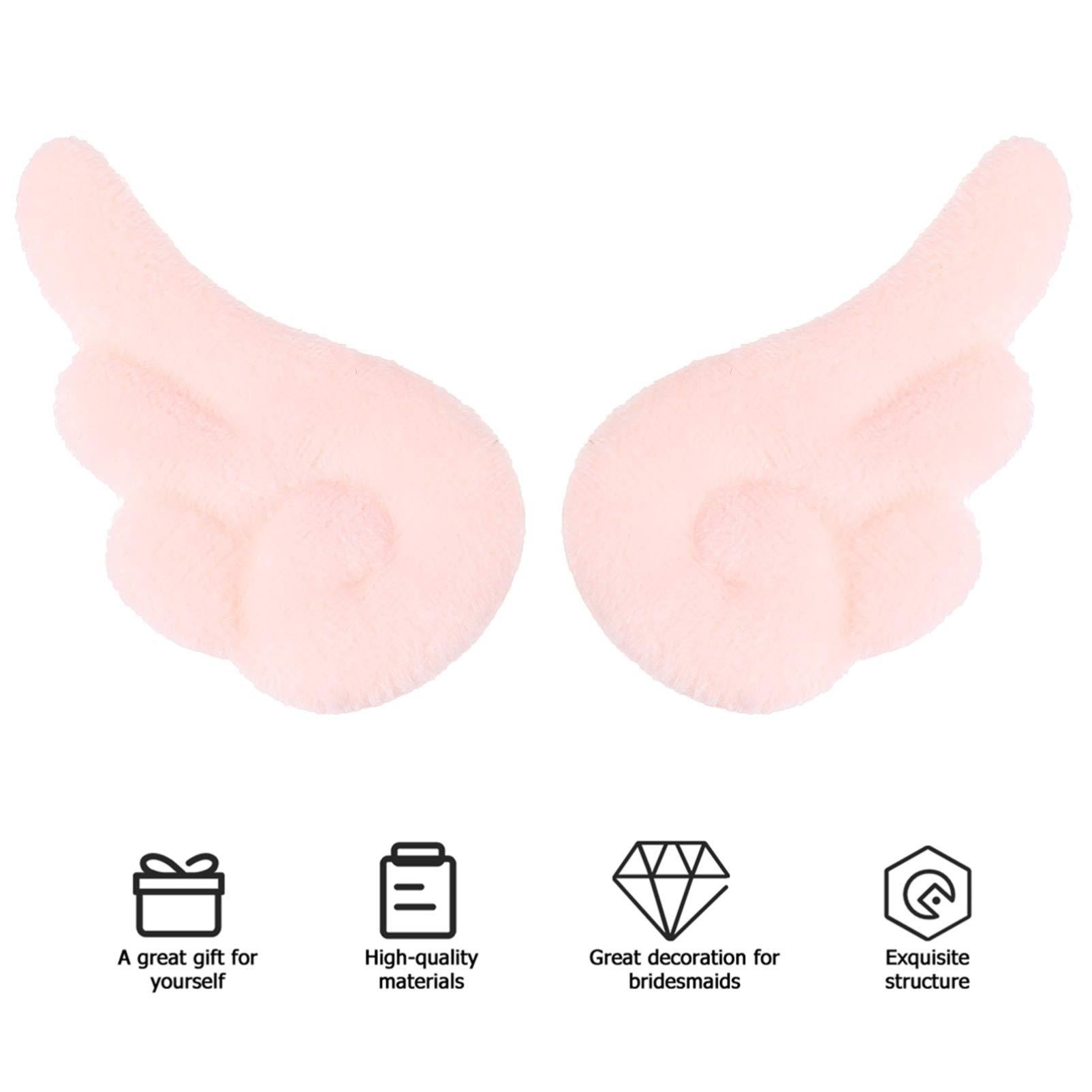 Beaupretty Beaupretty 1 Pair Angel Wings Hair Clips, Plush Angel Wings Hair Pins Non Slip Hair Clamps Cute Hair Accessories for Girls Women(Light Pink)