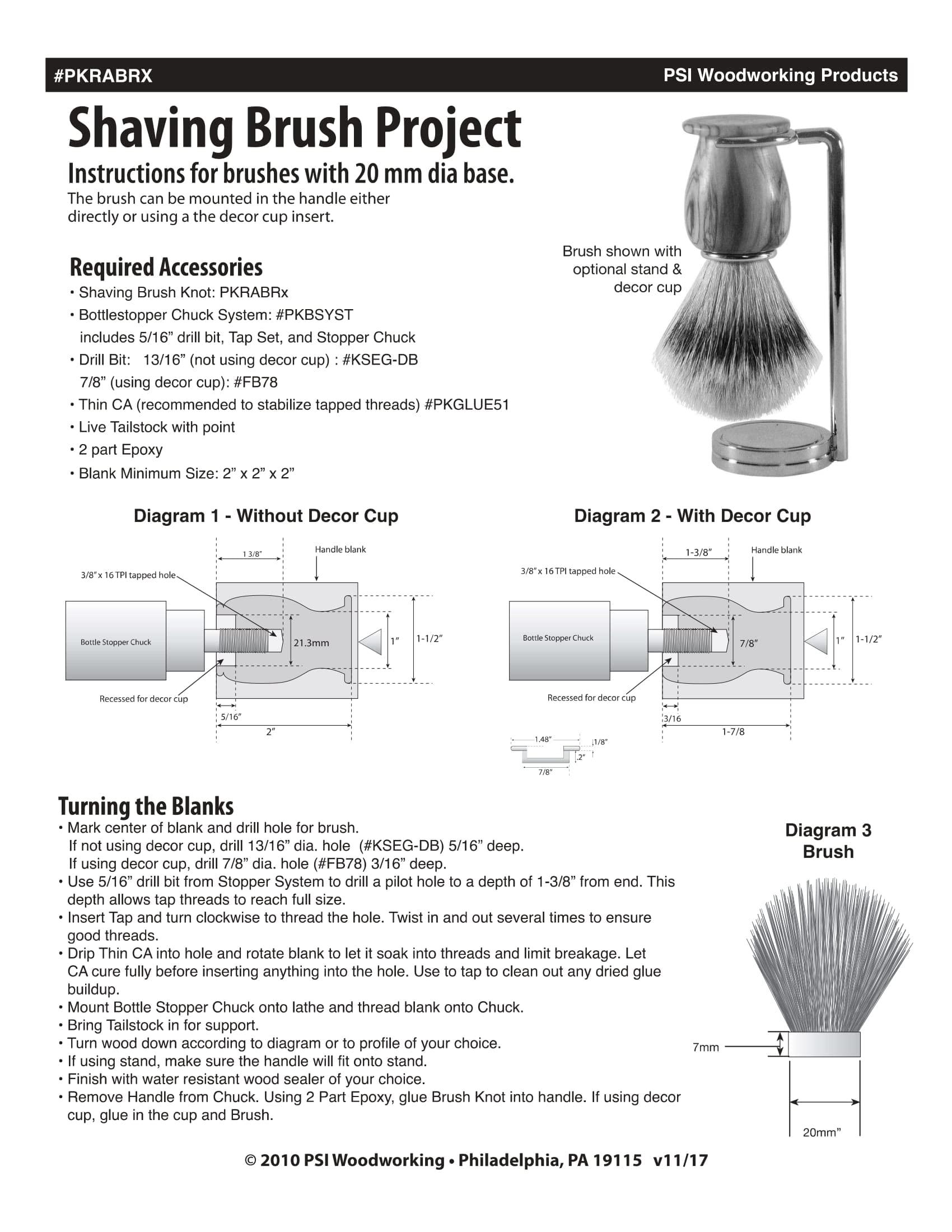 Penn State Industries Penn State Industries PKRABR2 AAA Grade Pure Badger Hair Shaving Brush