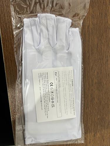 CGBOOM 3 Pairs Moisturizing Gloves Over Night Bedtime White Cotton | Cosmetic Inspection Premium Cloth Quality | Eczema Dry Sensitive Irritated Skin Spa Therapy Secure Wristband| One Size Fits Most