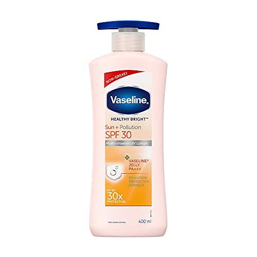Vaseline Vaseline Healthy Bright Sun Protection Body Lotion SPF 30 400 ml, Daily Moisturizer for Dry Skin, Gives Non-Greasy Glowing Skin - For Men & Women