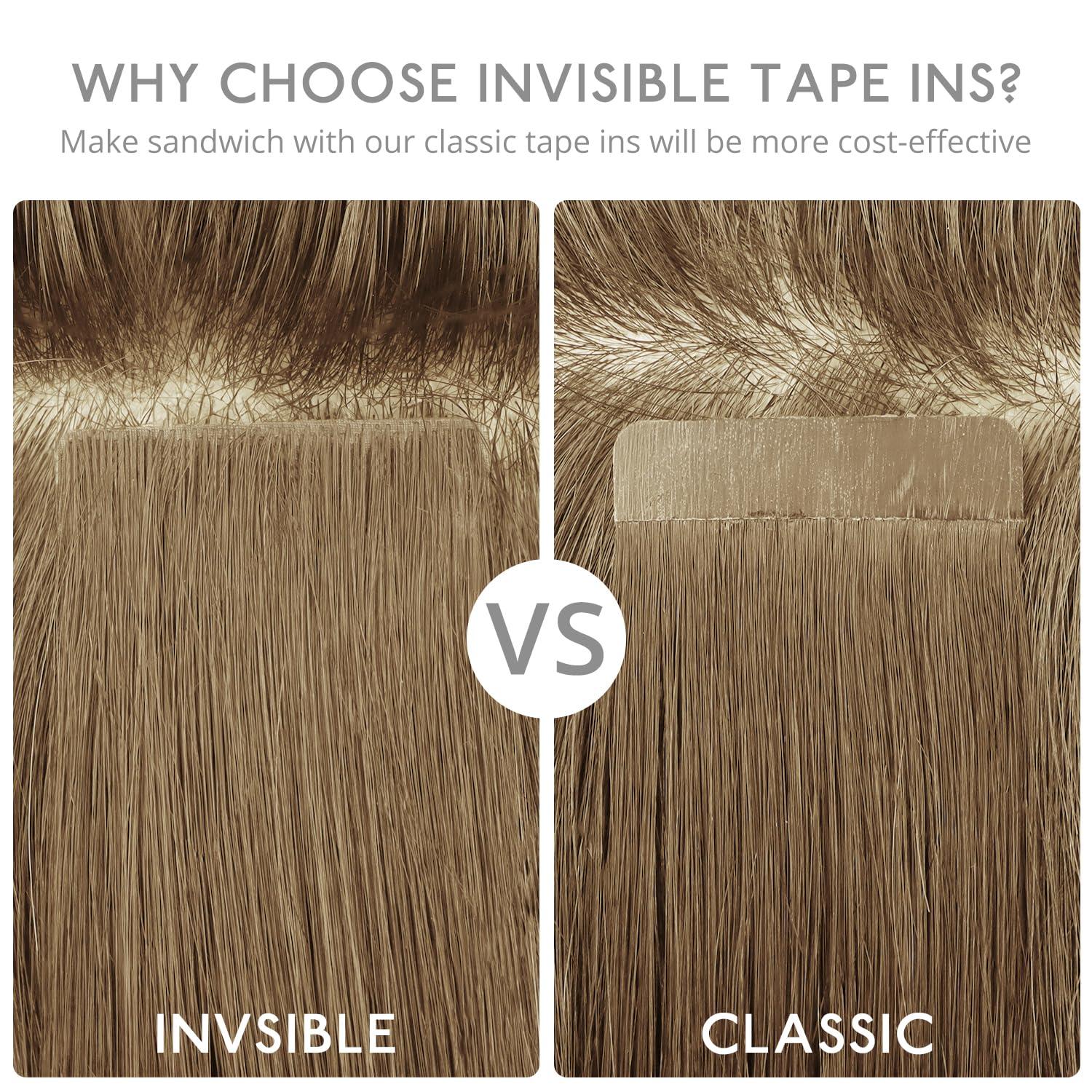 Wennalife WENNALIFE Invisi Edge Tape in Hair Extensions Human Hair, 22 Inch 50g 20pcs Platinum Blonde Invisible Luxury Remy Hair Extensions Natural Seamless Injected Tape Ins Straight Extensiones De Cabello