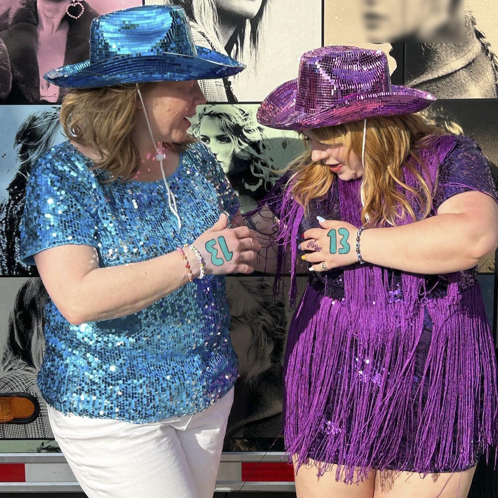 Tuoshei 20 pcs Glow in the Dark 13 Temporary Tattoos Stickers 13 Hand Tattoo Concert Rave Accessories