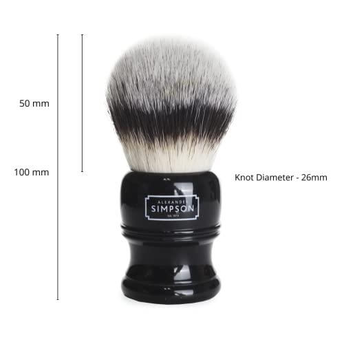 Simpson Shaving Brushes Alexander Simpson Trafalgar Synthetic Shaving Brush - Simpson Shaving Brushes - Faux Ivory Handle (T3 Ebony)