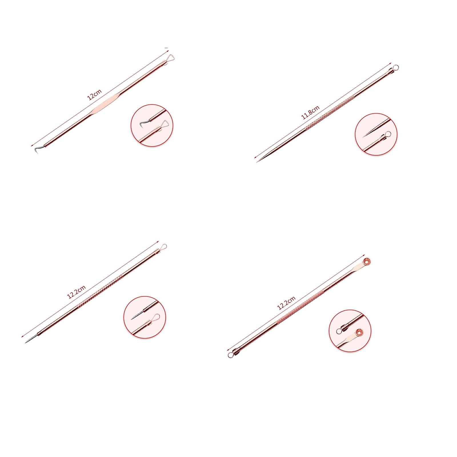 XINGTUO Pimple Popper Tool Kit 4 PCS Blackhead Remover Comedones Extractor Acne Removal Kit for Blemish, Zit Removing for Nose Face Tools Blackhead Remover Tools(A)