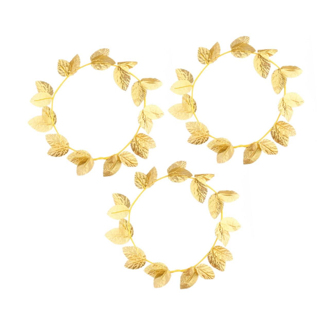 SHERCHPRY SHERCHPRY 3pcs Goddess Accessories Greek Goddess Costume Girls Leaf Ring Goddess Headpiece Leaf Head Hoop Goddess Hair Jewelry Crowns for Women Prom Headpiece Garland Tiara Gold Leaf Apparel